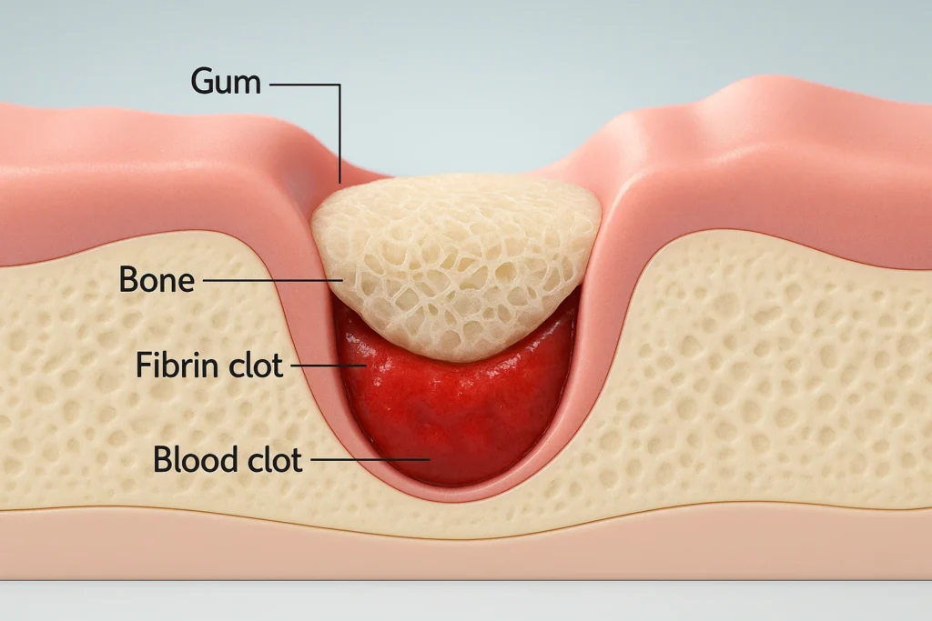 Fibrina dopo estrazione dente