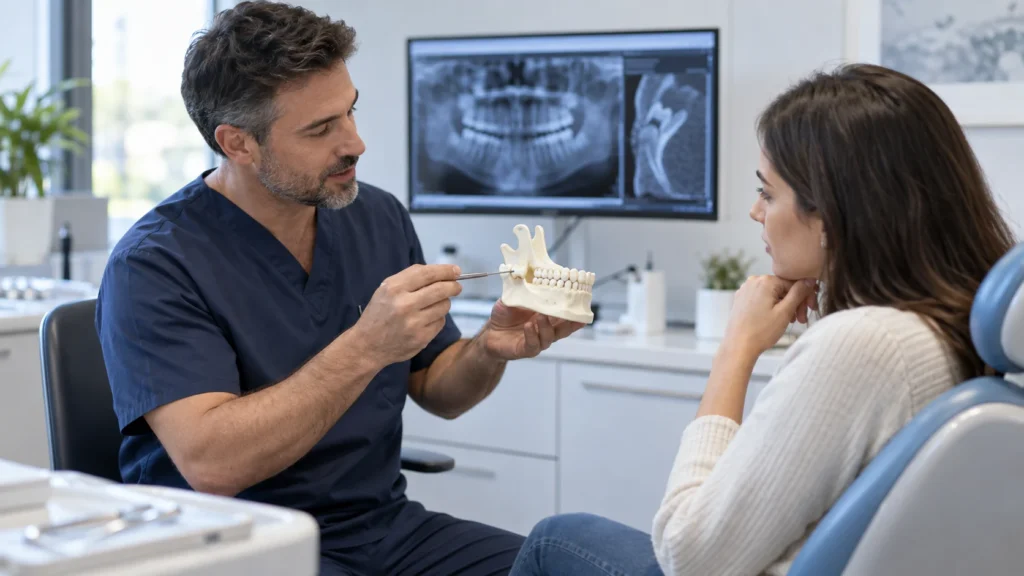 Consultazione odontoiatrica sul dente del giudizio e sul recupero dopo l’intervento
