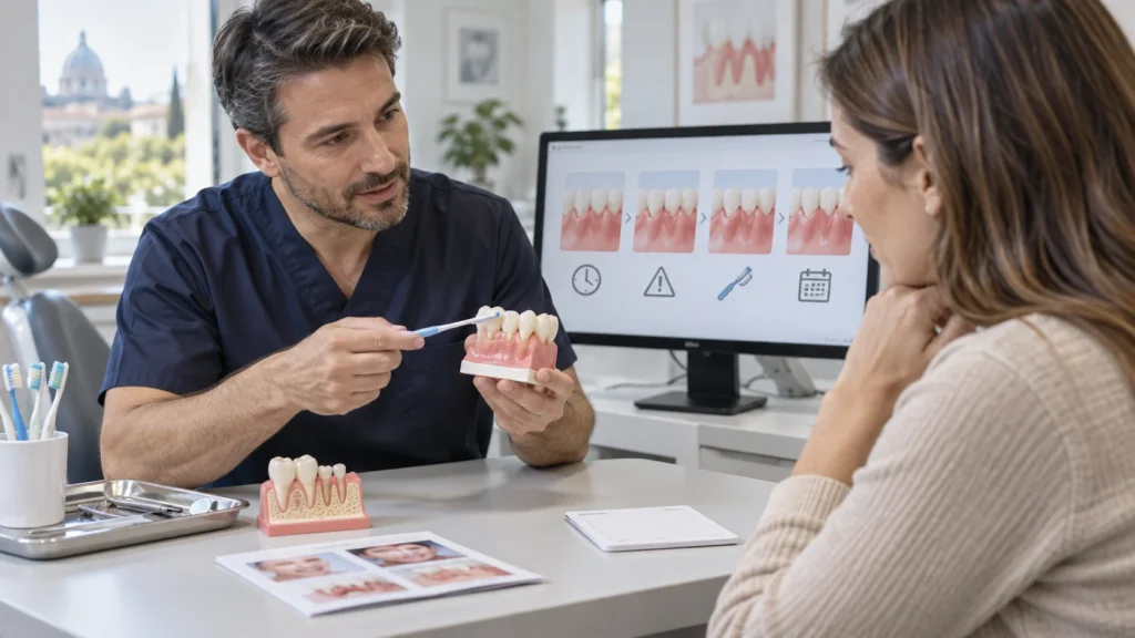 Dentista spiega tempi, rischi e igiene dopo un innesto gengivale